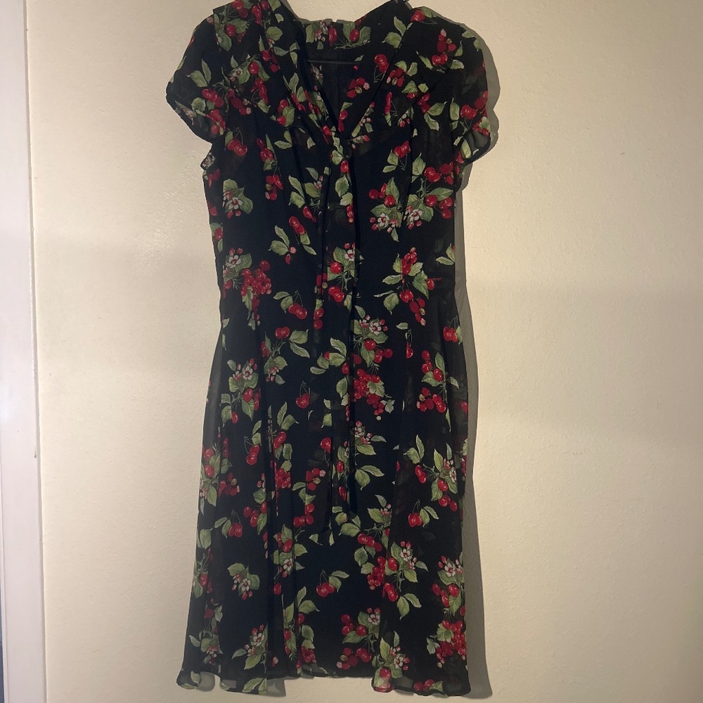 Hell Bunny Cherry Print Dress